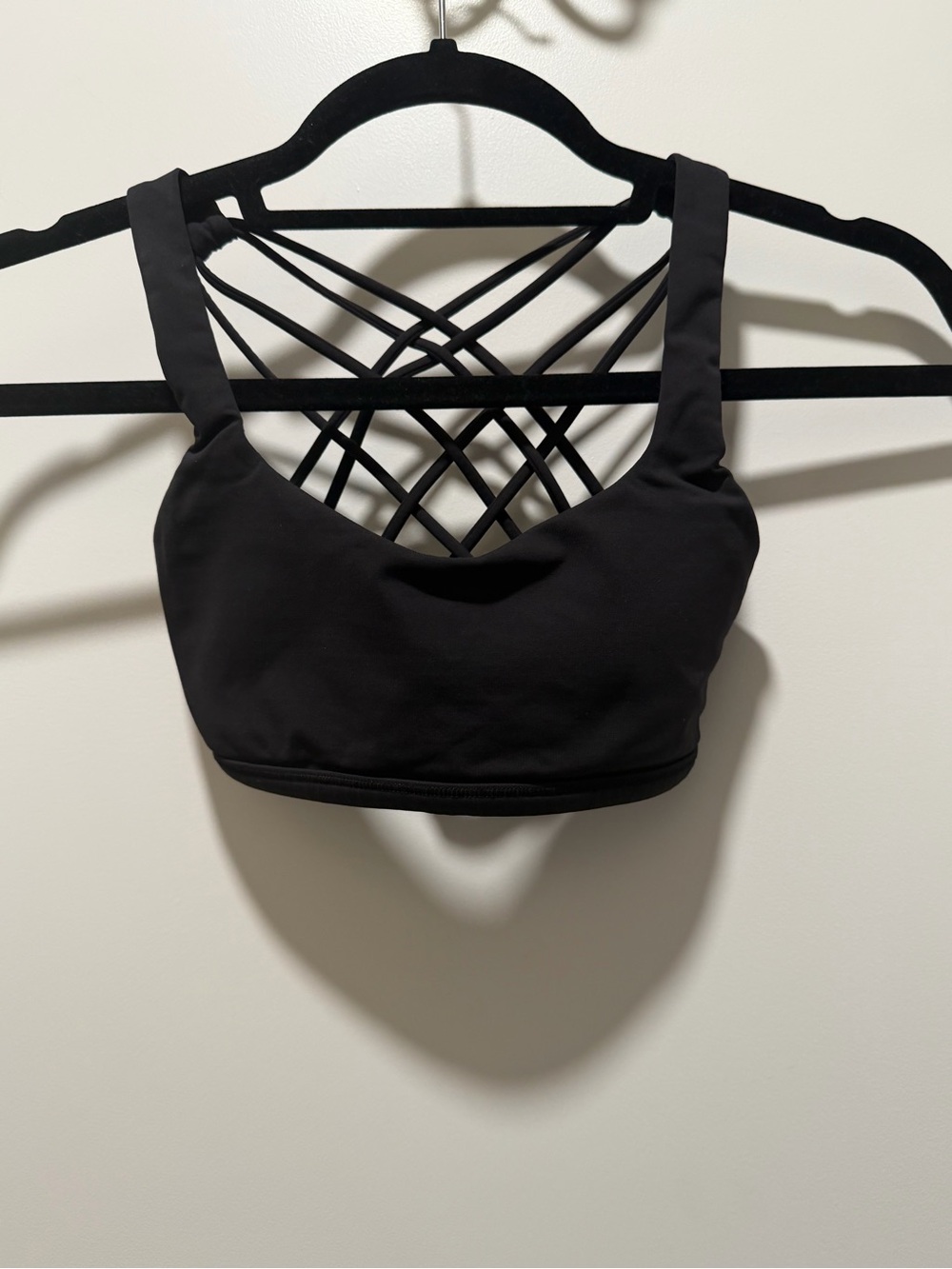 lululemon athletica Black Strappy Lattice-Back Sports Bra